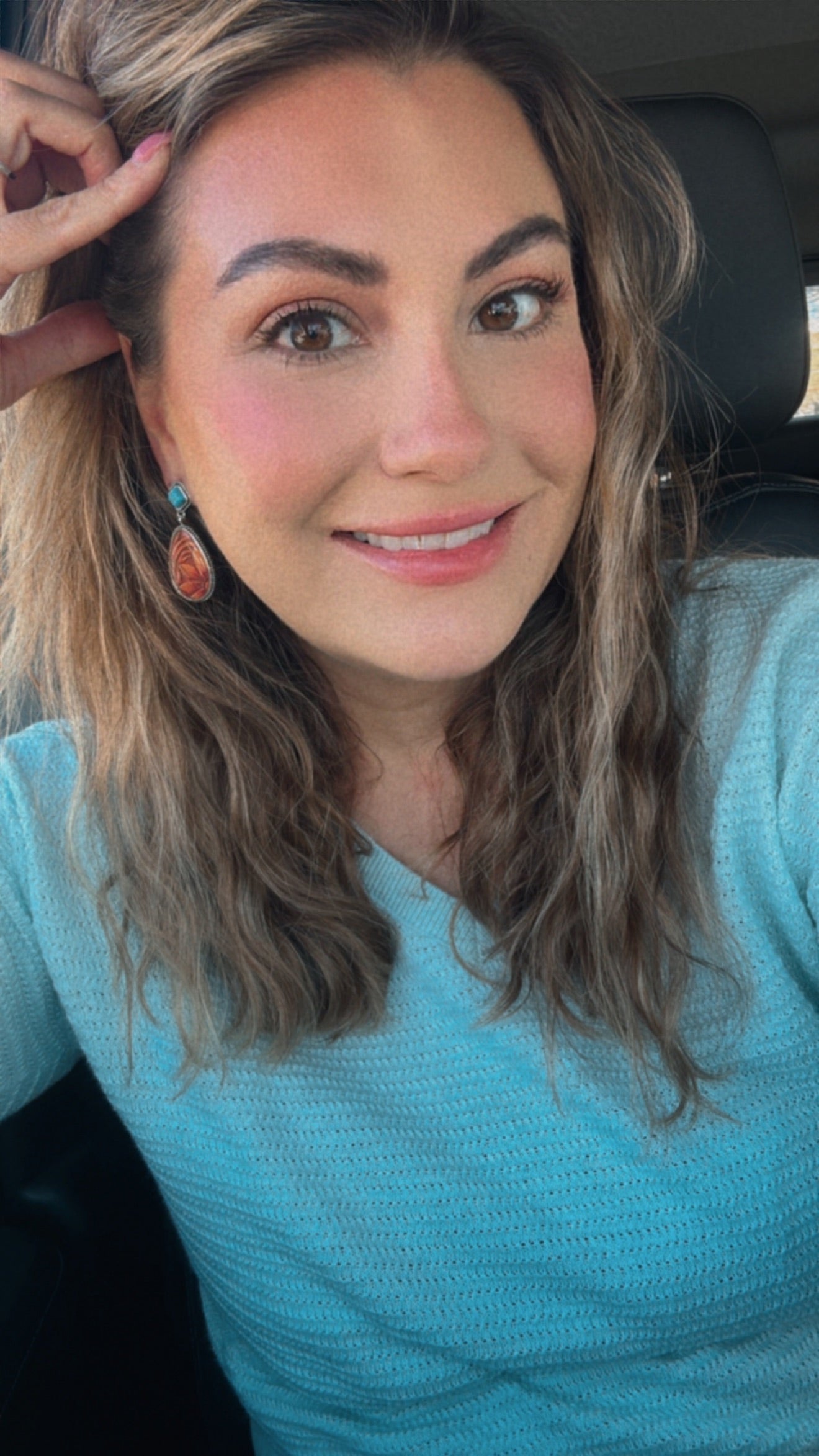 Beautiful Turquoise and Resin Earrings